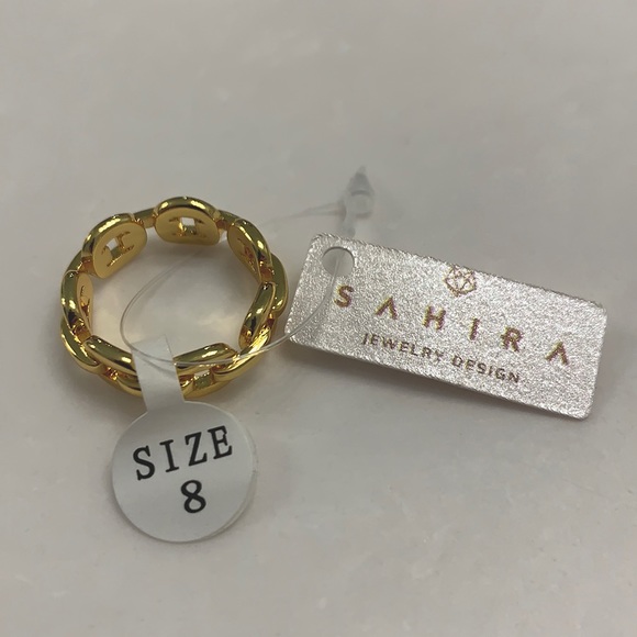 Sahira Jewelry - GOLD CHAIN LINK RING | SIZE 8